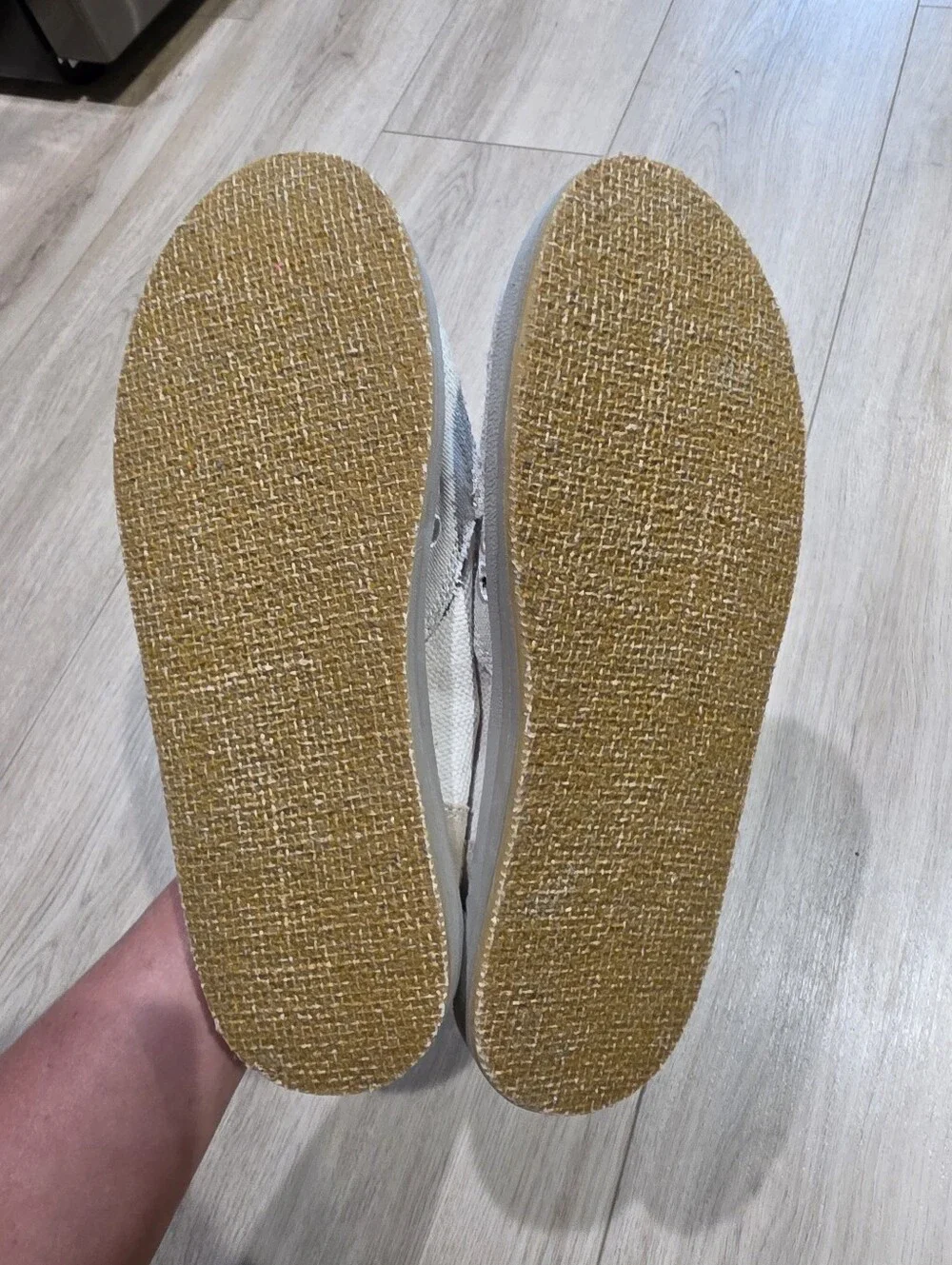 Sanuk Men’s Vagabond Canvas Sidewalk Surfer Slip-On Shoes Beige Size 10